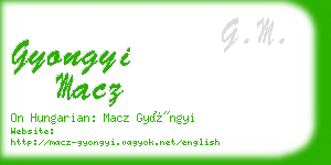 gyongyi macz business card